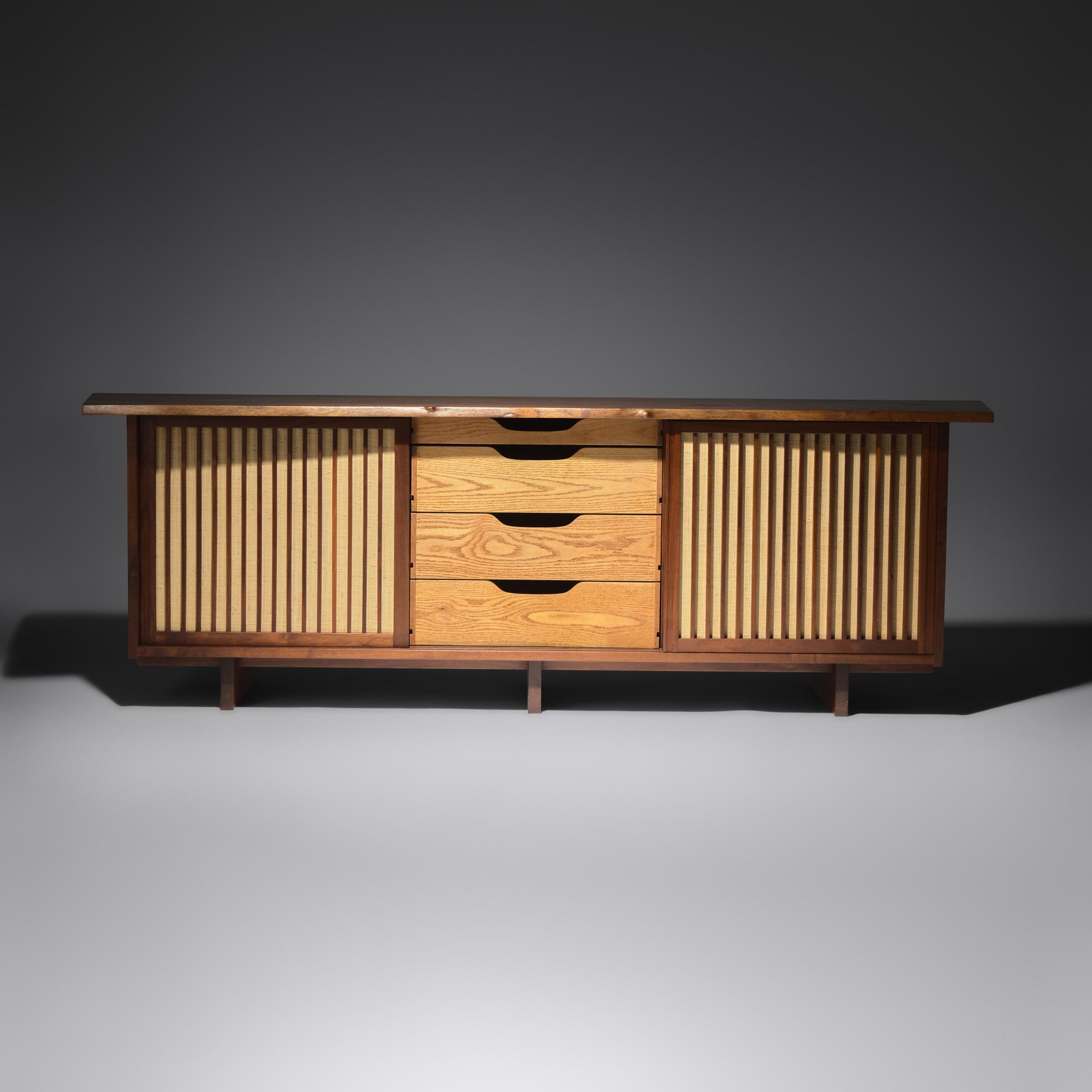 George Nakashima (American, 1905–1990) — Triple Sliding Door Cabinet
