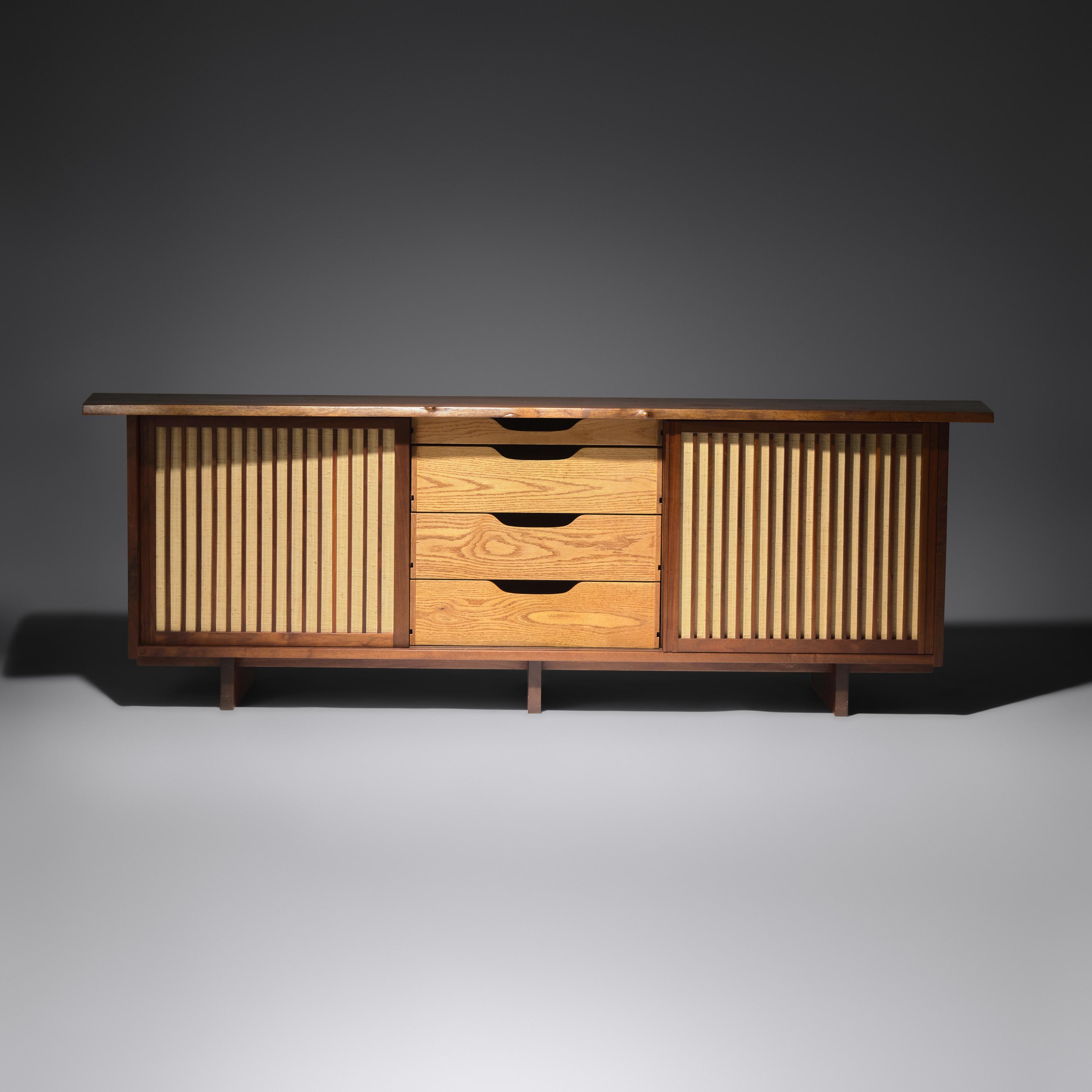 George Nakashima (American, 1905–1990) — Triple Sliding Door Cabinet