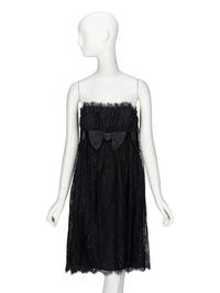 Bill Blass, Strapless Black Lace Cocktail Dress