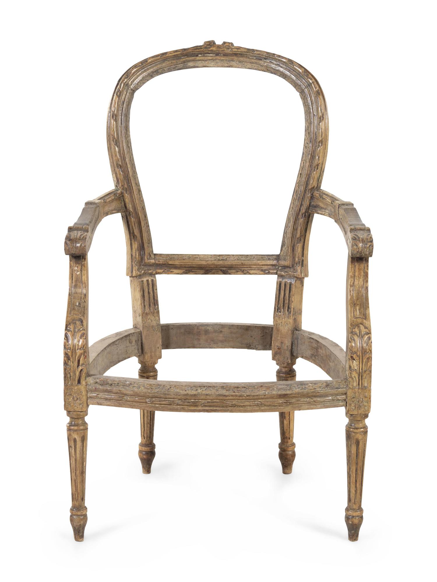 A Louis XVI Painted Fauteuil Frame