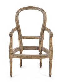 A Louis XVI Painted Fauteuil Frame