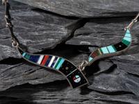 Silver and Mosaic Inlay Necklace