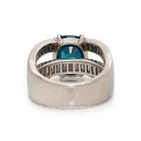 BLUE ZIRCON AND DIAMOND RING