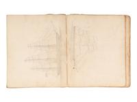 [MARITIME]. Log of the Barques Wavelet , Looling , and J.H. Wills documenting journeys in East Asia, ca 1862-1865. [ With: ] Notebook containing sea shanties and sketches of ships, ca 1862-63.