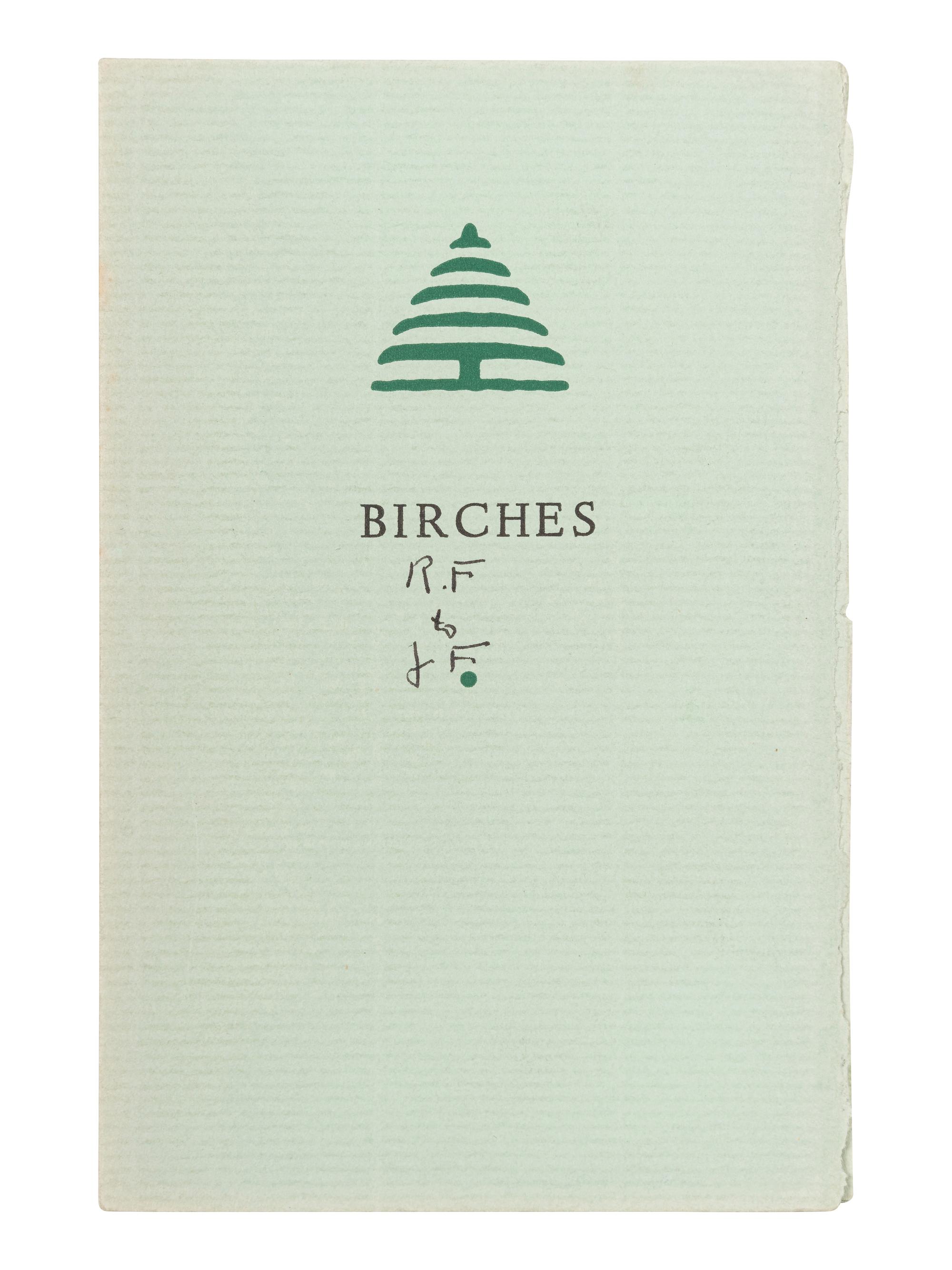 FROST, Robert (1874-1963). Birches [Bread Loaf Folder No. 3]. Middlebury, VT: Bread Loaf School of English, [1929].