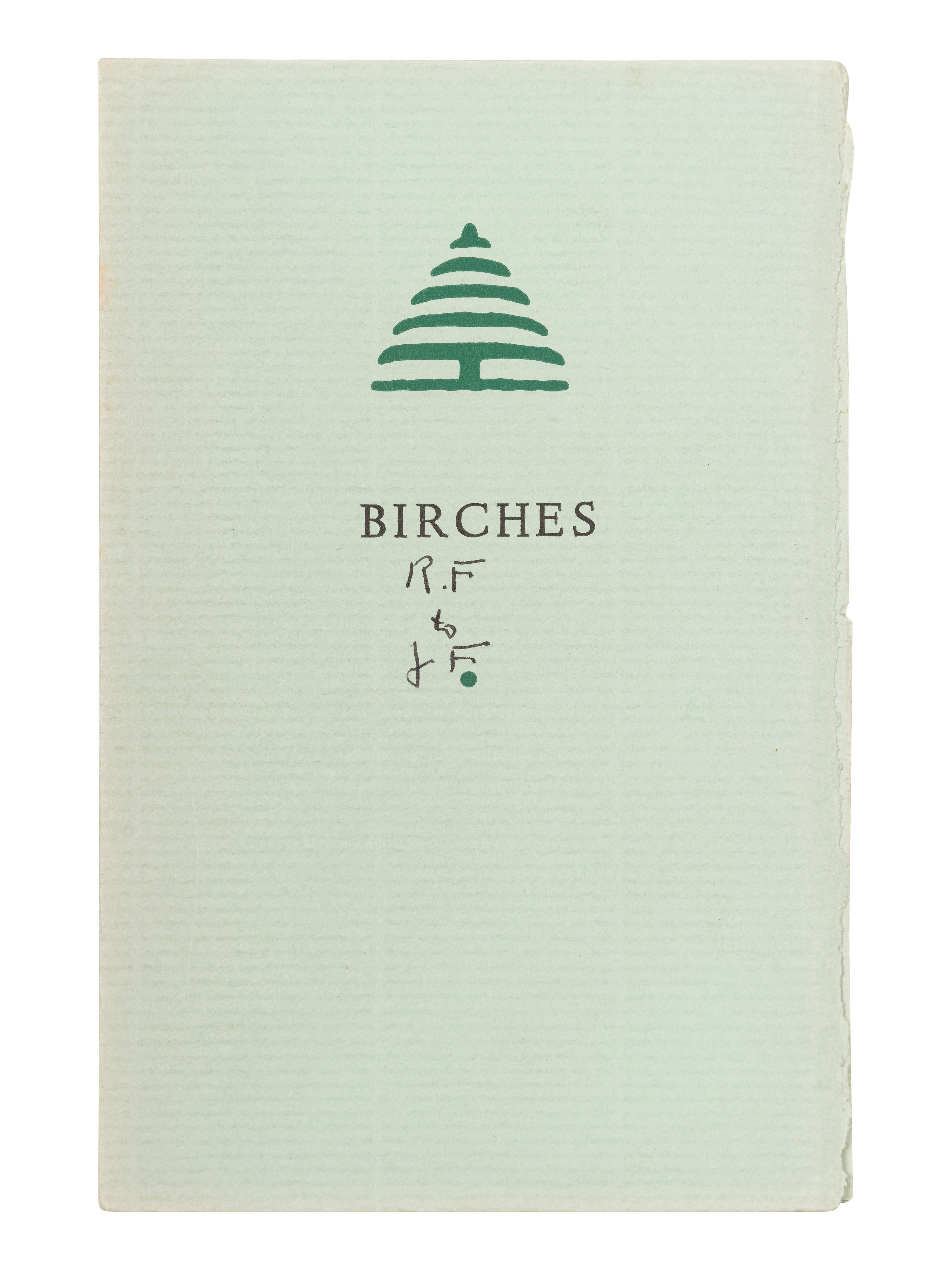 FROST, Robert (1874-1963). Birches [Bread Loaf Folder No. 3]. Middlebury, VT: Bread Loaf School of English, [1929].