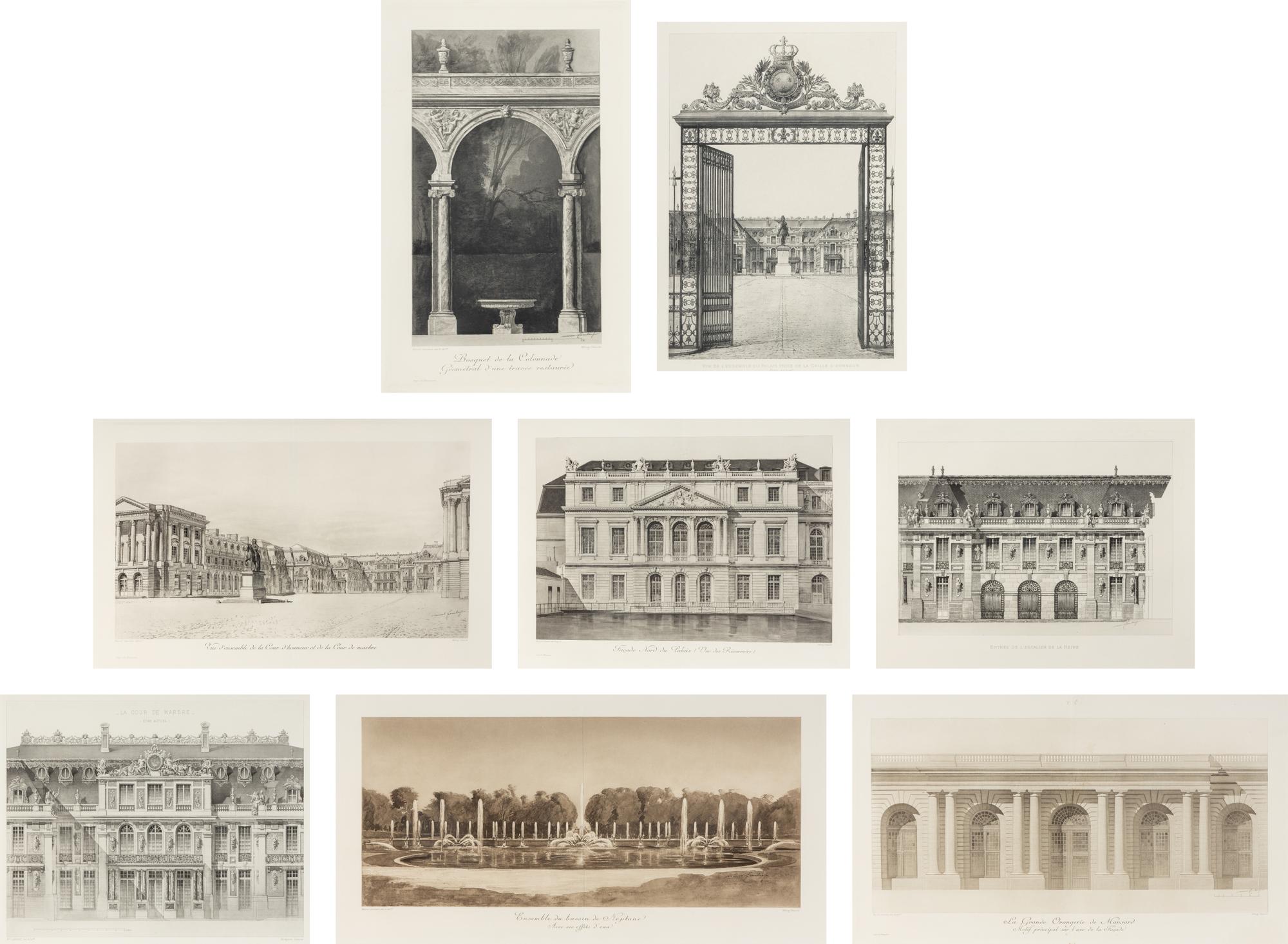 Views of Versailles and the Two Trianons (eight works)