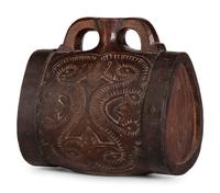 A Pennsylvania Dutch Carved Wood Canteen