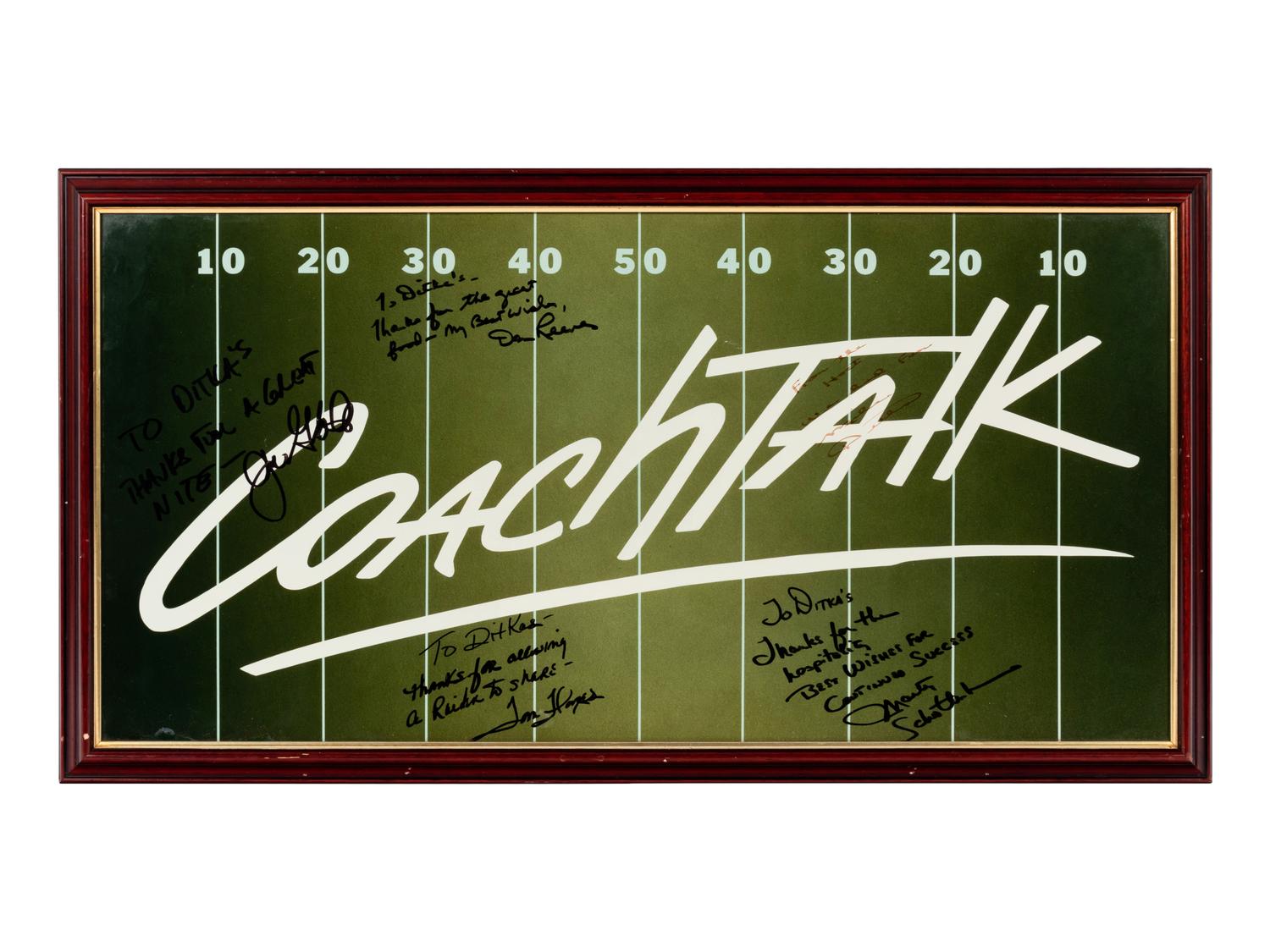 A Coach Talk Signed Autograph Poster Formerly Displayed at Mike Ditka’s Restaurant