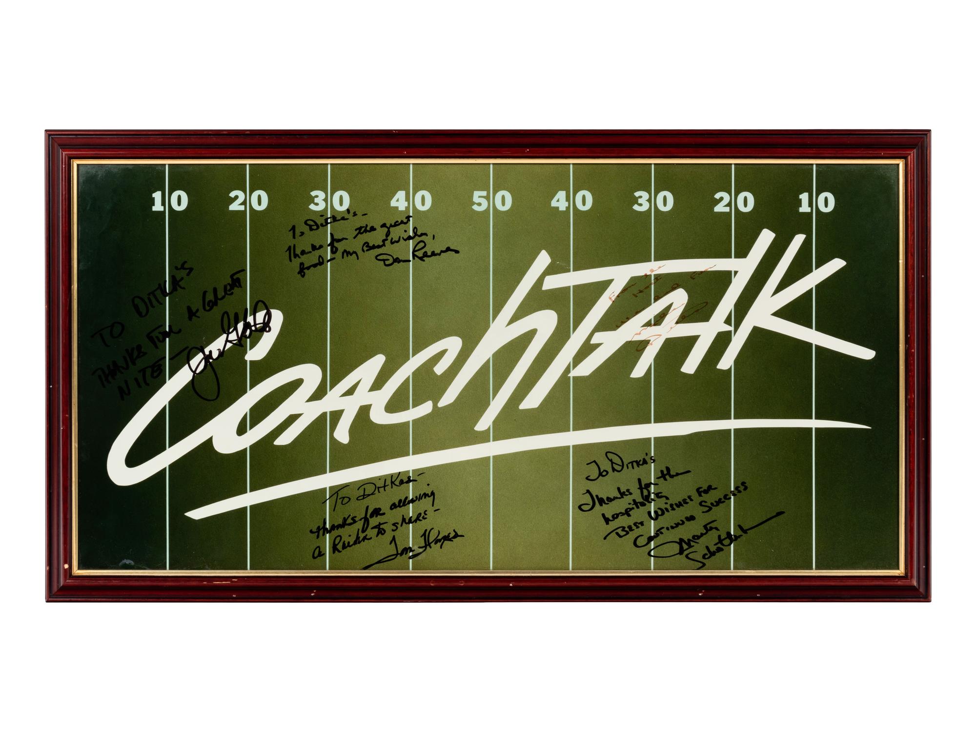 A Coach Talk Signed Autograph Poster Formerly Displayed at Mike Ditka’s Restaurant