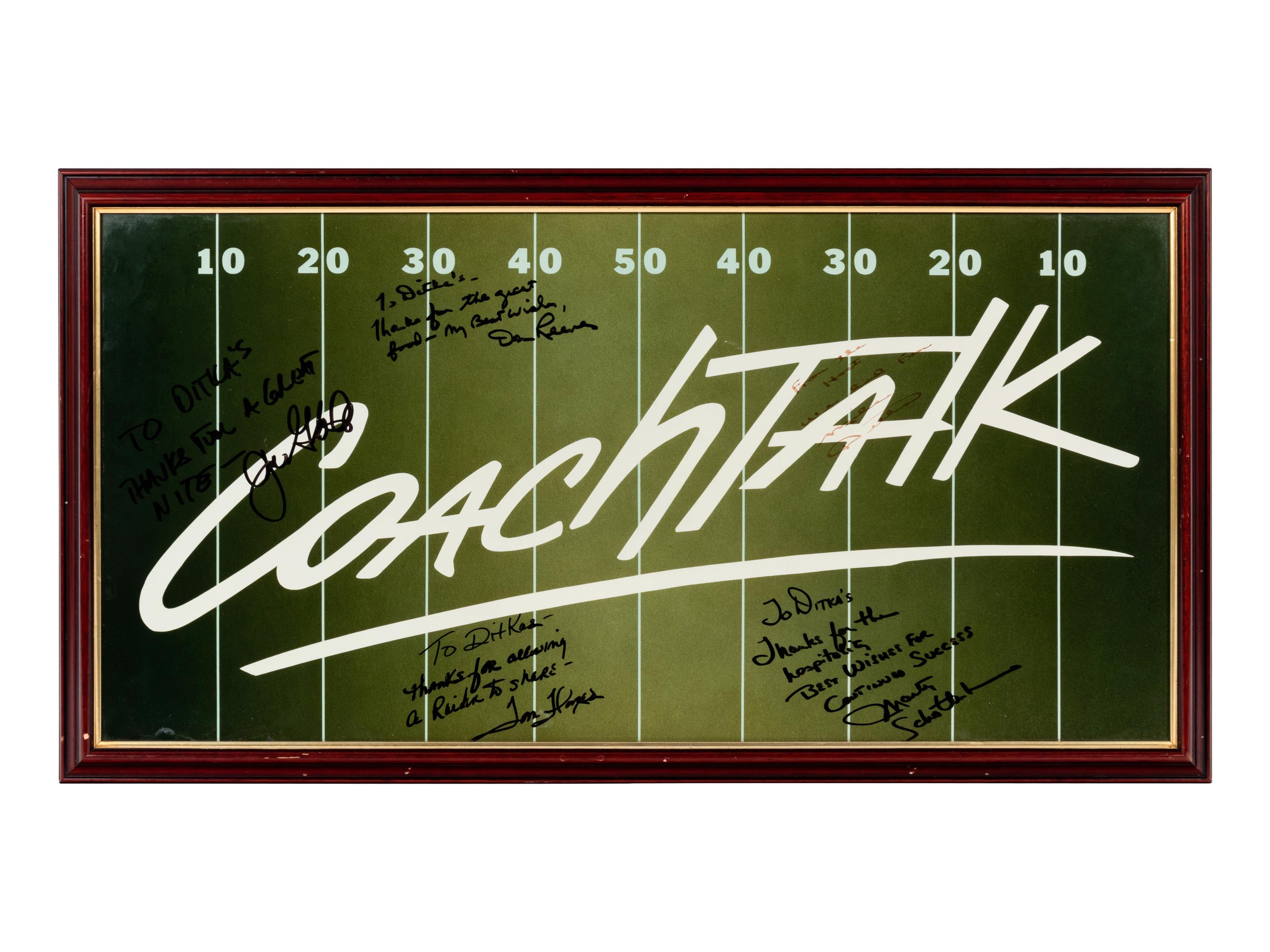 A Coach Talk Signed Autograph Poster Formerly Displayed at Mike Ditka’s Restaurant