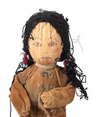 Haudenosaunee Corn Husk Female Doll AND Anishinaabe Beaded Doll