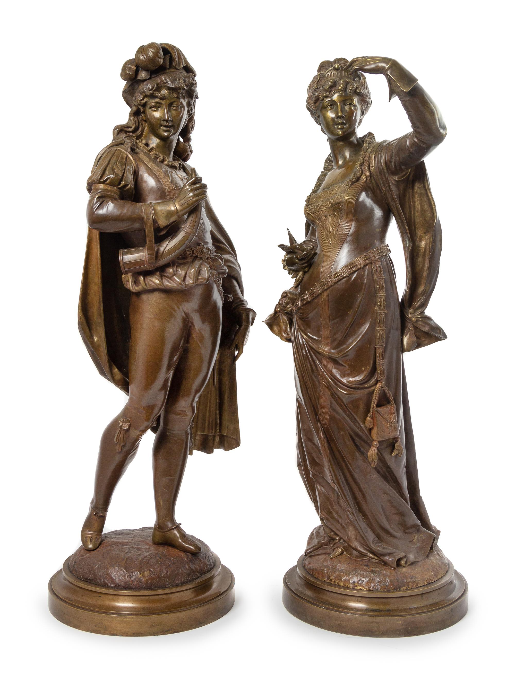 Paul Duboy, (French, 1830-1887), Courtier and Lady (two sculptures)