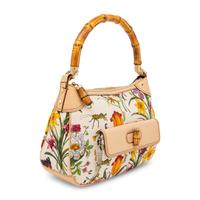 Gucci, Flora-Print Canvas Bamboo Bag