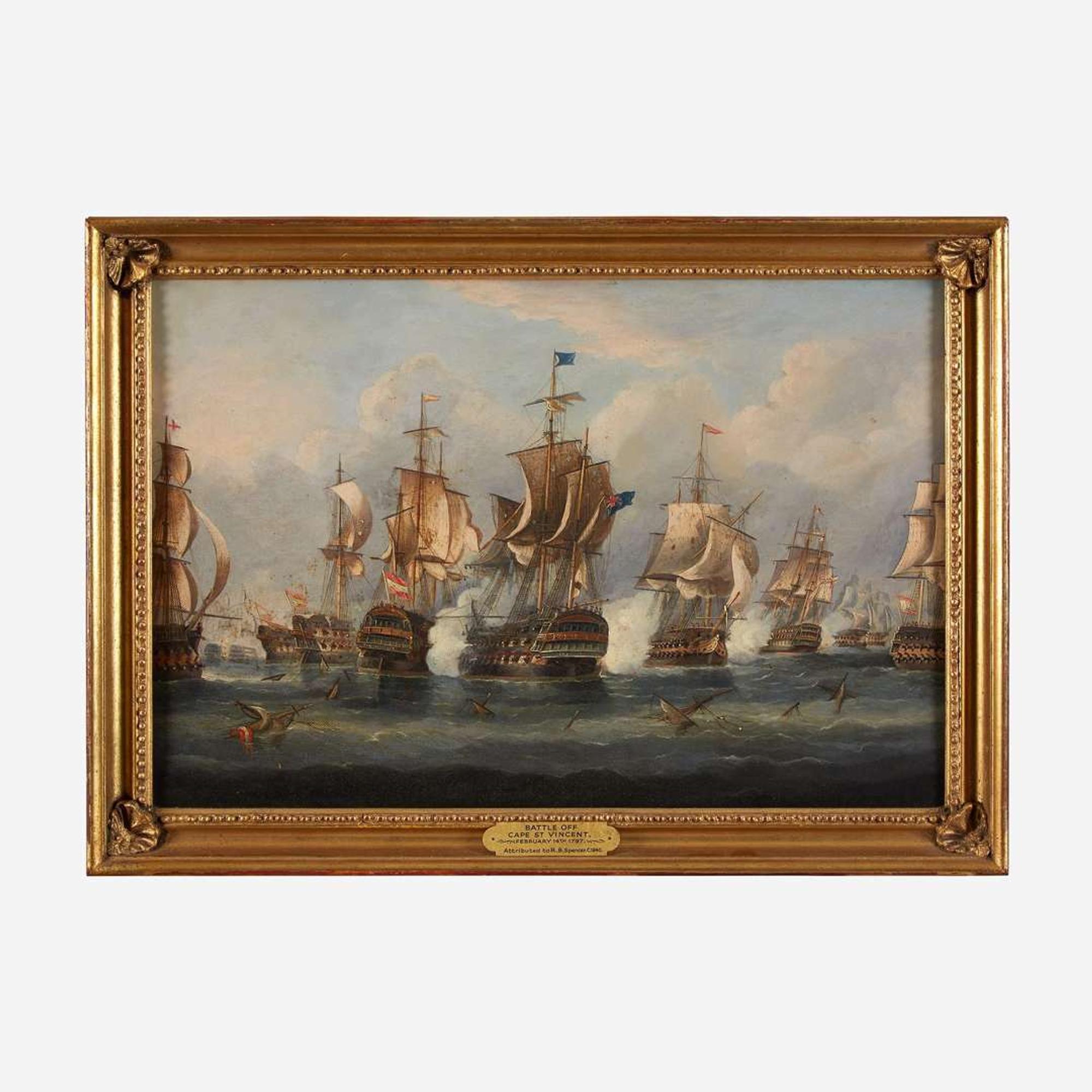 Attributed to Richard Ball Spencer (English, 1812-1897) Battle off Cape St. Vincent, circa 1840