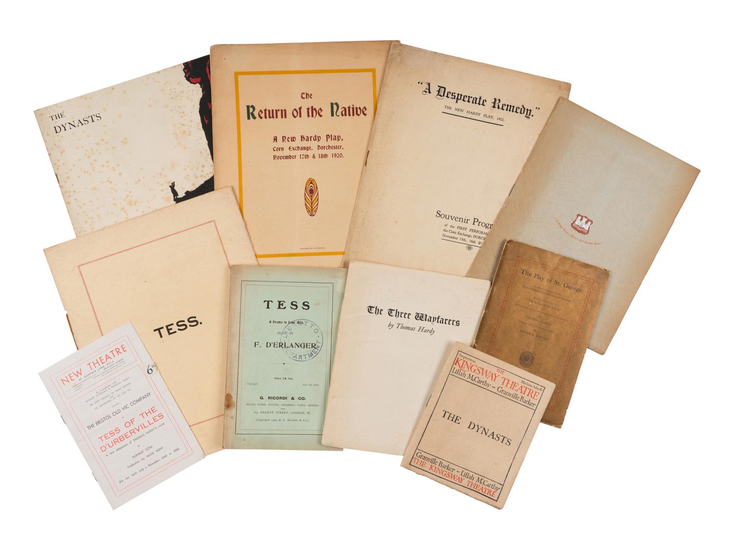 [HARDY, Thomas (1840-1928)]. A group of 9 theatre programs including 4 produced by The Hardy Players, comprising:
