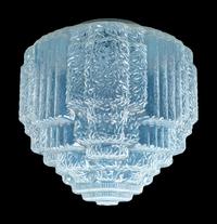 A Pair of French Opalescent Glass Hanging Fixtures