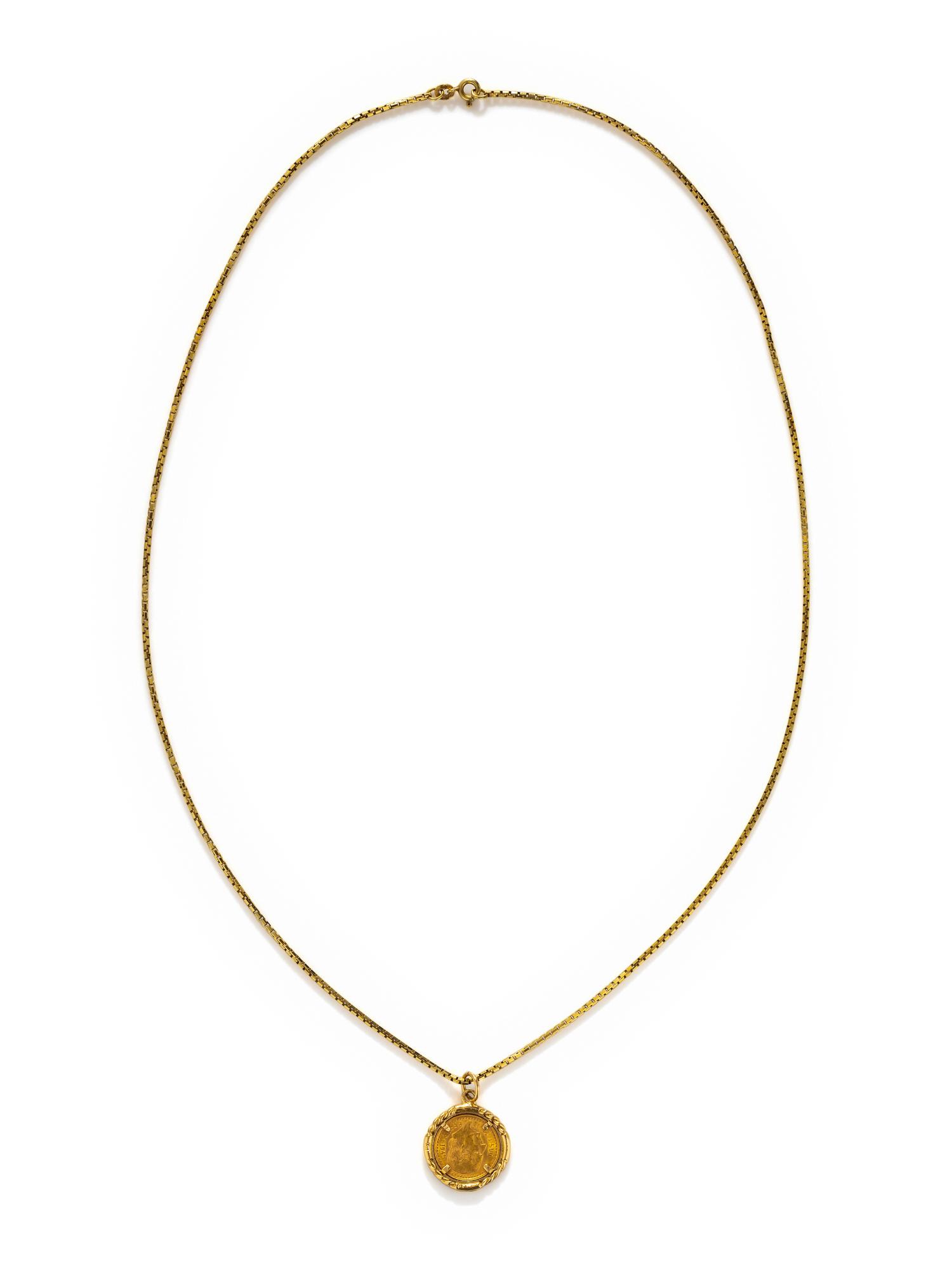 YELLOW GOLD COIN PENDANT/NECKLACE