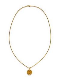 YELLOW GOLD COIN PENDANT/NECKLACE