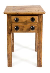 A Rustic Style Pine Side Table Height 29 x width 20 1/2 x depth 15 inches. — 20TH CENTURY