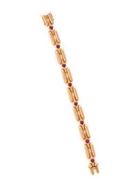 GOLD AND SYNTHETIC RUBY BRACELET