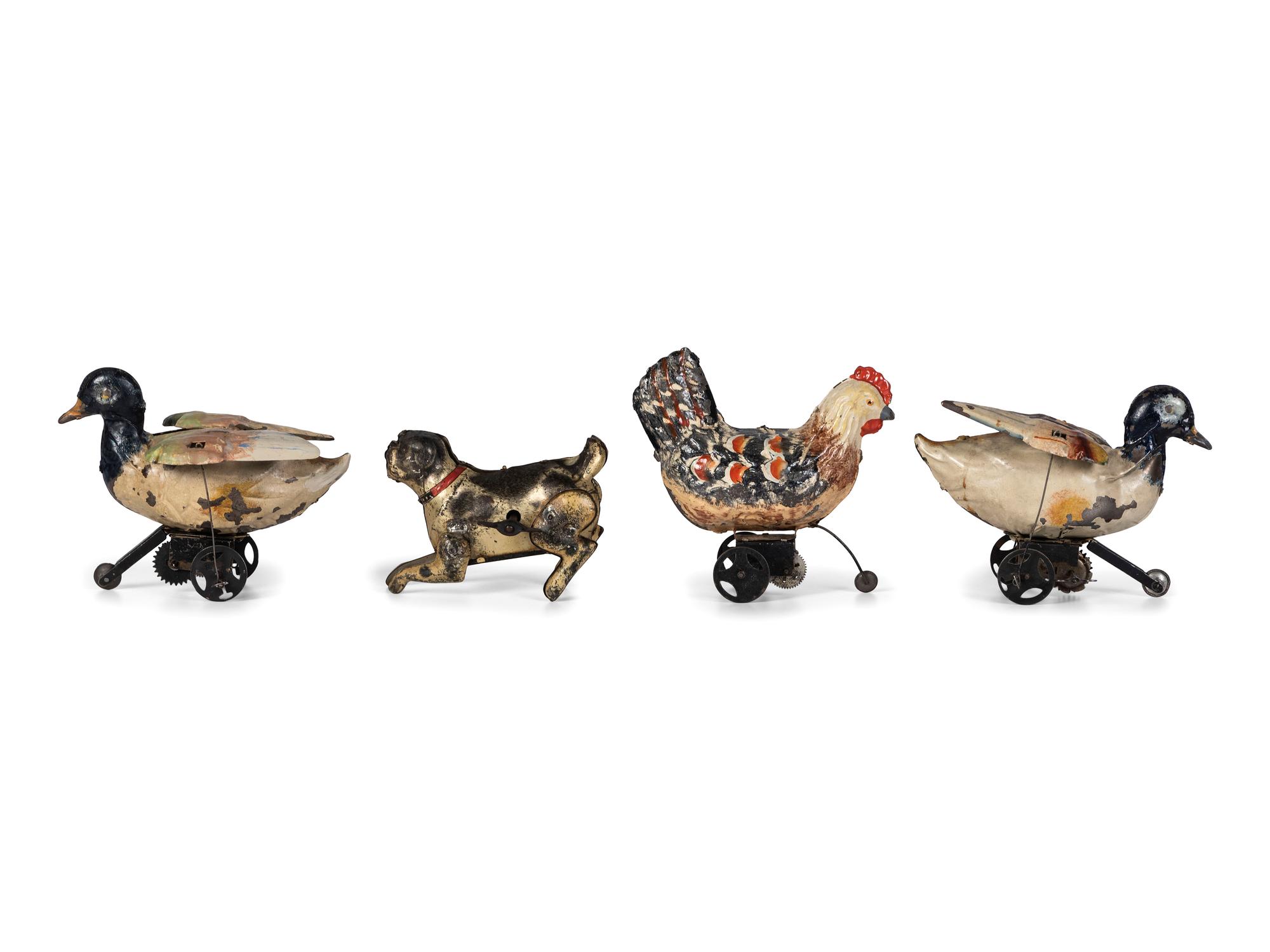 Four German Tin Windup Toys