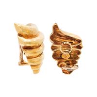HENRY DUNAY, YELLOW GOLD EARCLIPS