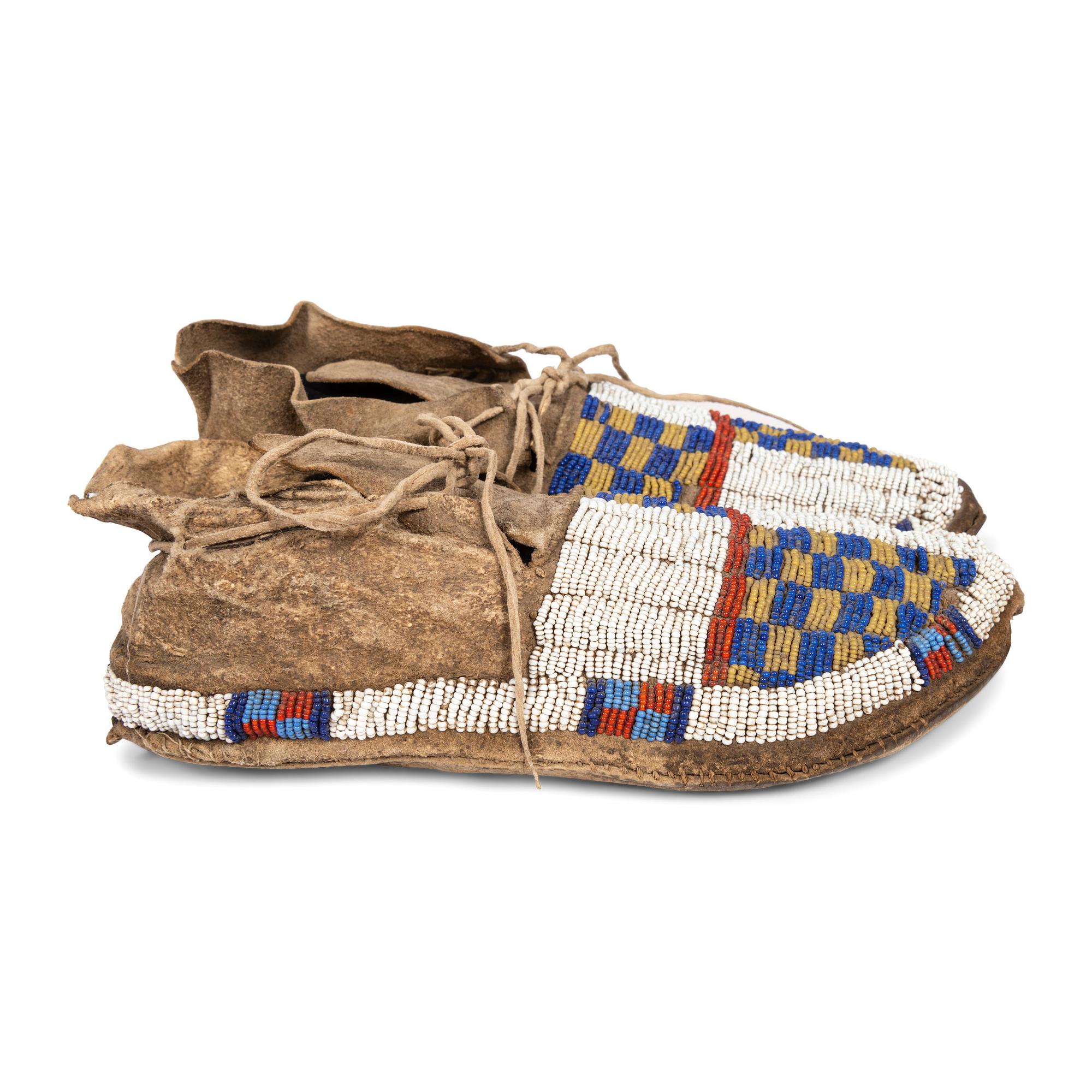 Cheyenne Beaded Hide Moccasins