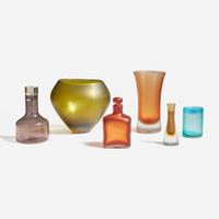 Paolo Venini (Italian, 1895-1959) and Tapio Wirkkala (Finnish, 1915-1985) Collection of Six Venini Glass Articles, Italy, circa 1955 and 1981