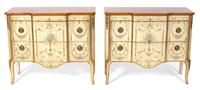 A Pair of Venetian Style Painted Commodes Height 32 x width 38 x depth 16 inches. — John Widdicomb Co.