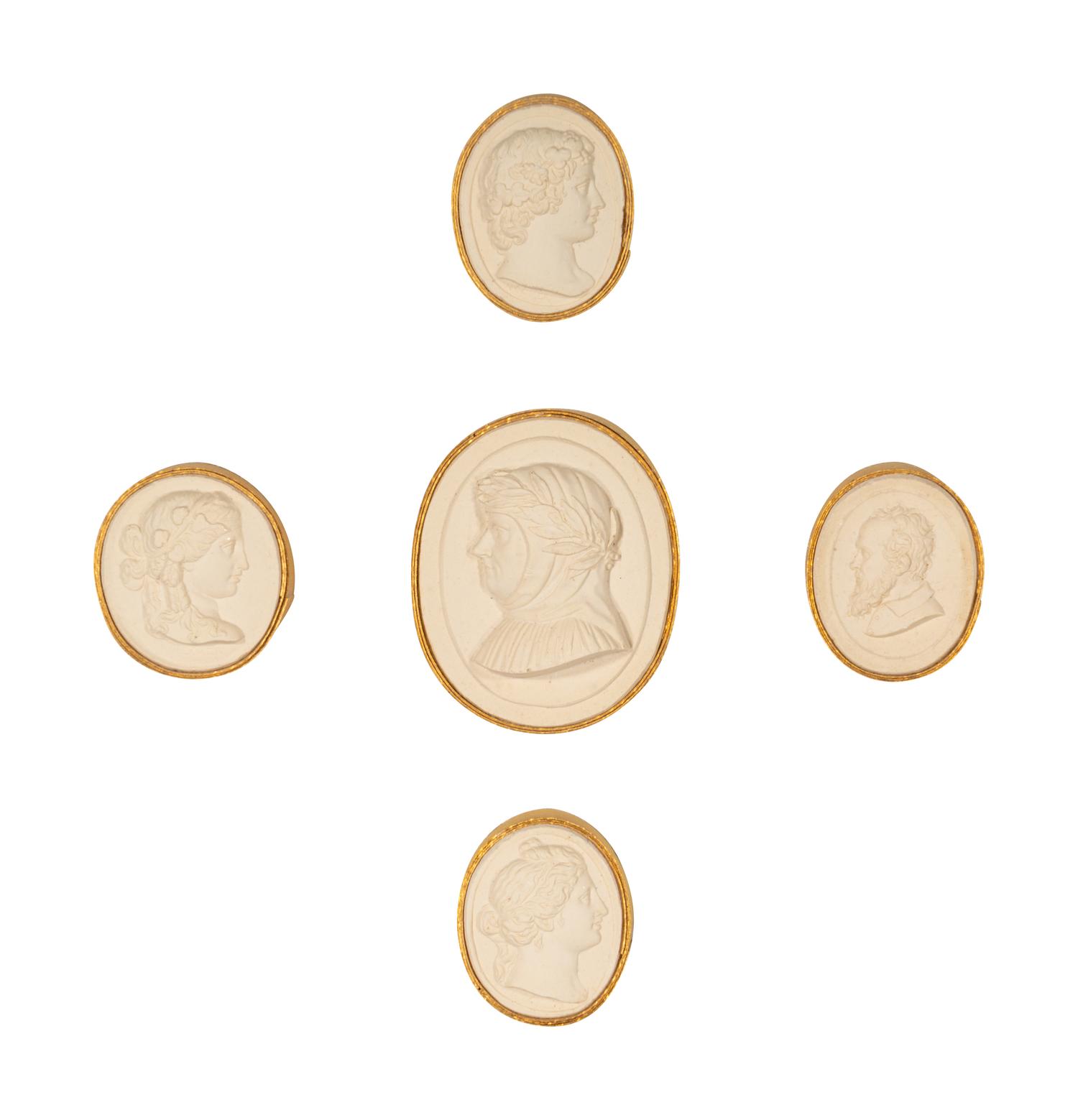 Sixteen Framed Groups of Grand Tour Plaster Intaglios