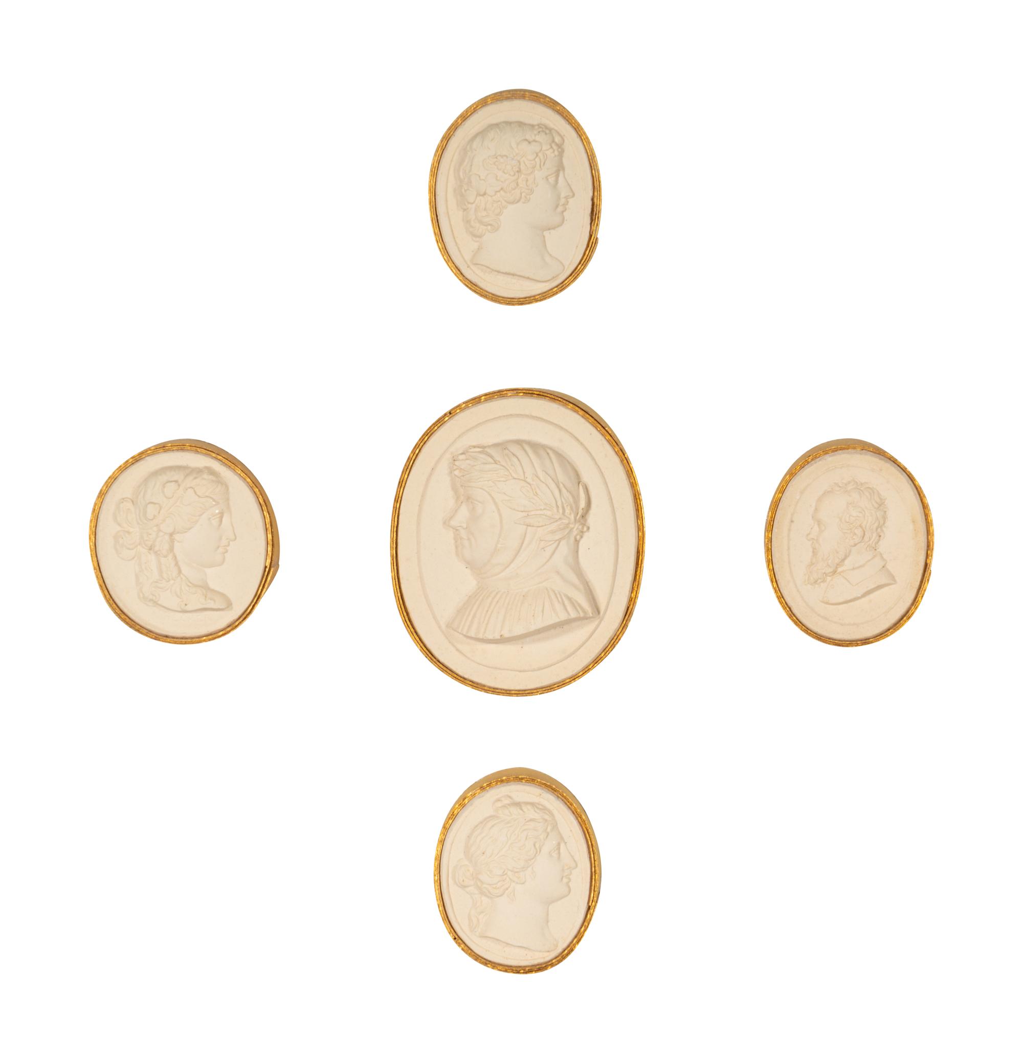 Sixteen Framed Groups of Grand Tour Plaster Intaglios
