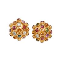 YELLOW GOLD AND MULTIGEM 'SPUTNIK' EARRINGS
