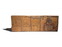 An Egyptian Painted Wood Sarcophagus Fragment with Imset