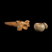 Two Costa Rican Stone Zoomorphic Mace Heads