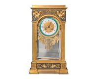 A Neoclassical Gilt and Patinated Bronze Mantel Clock, Theodore B. Starr, New York, NY, Works by Jean Vincenti & Cie (founded 1823), France, Circa 1900