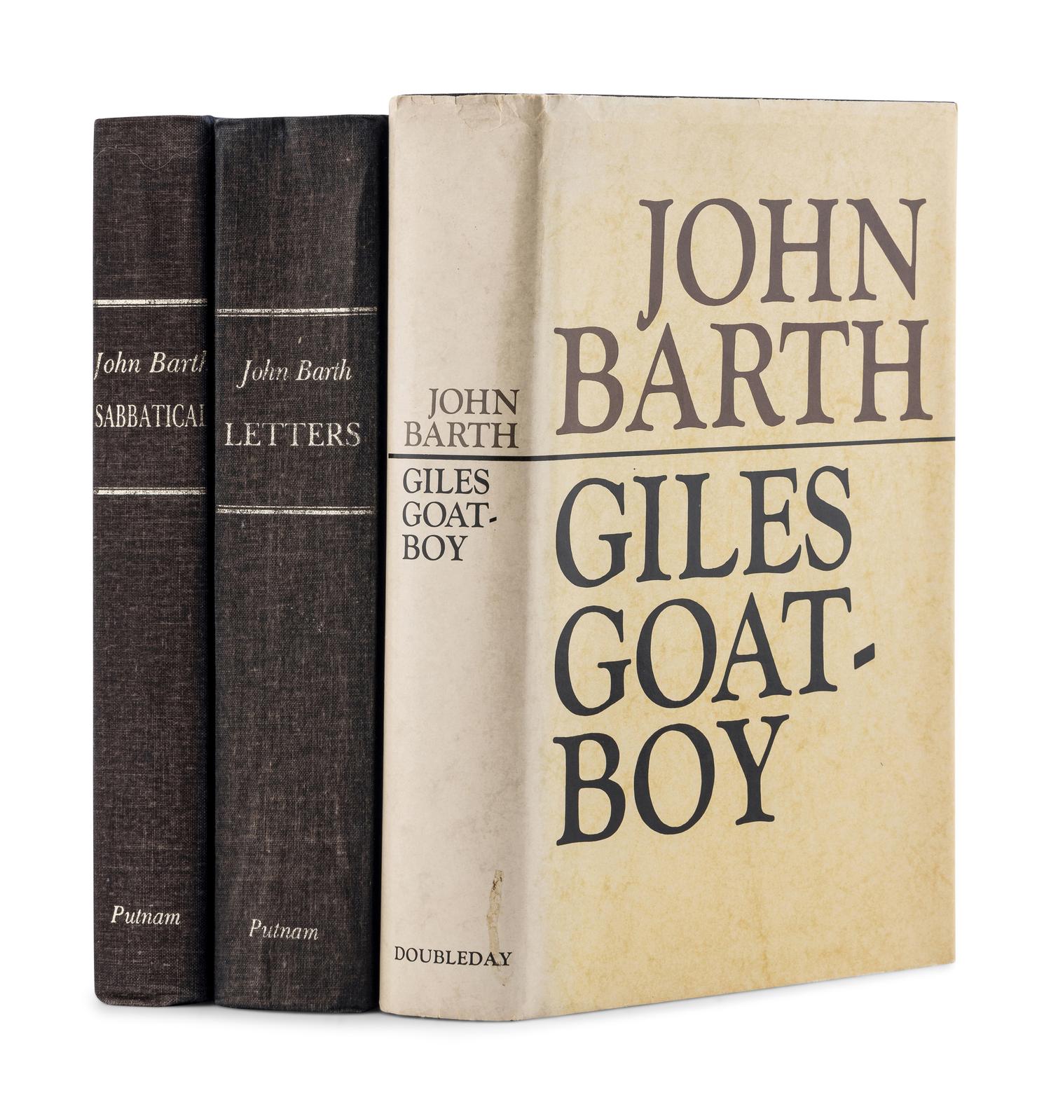 BARTH, John (b. 1930). A group of 3 works by Barth, ALL FIRST EDITIONS, ALL SIGNED OR INSCRIBED, comprising: