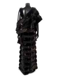 Giuliana Teso Fur and Lace Dress with Wrap, 1990s