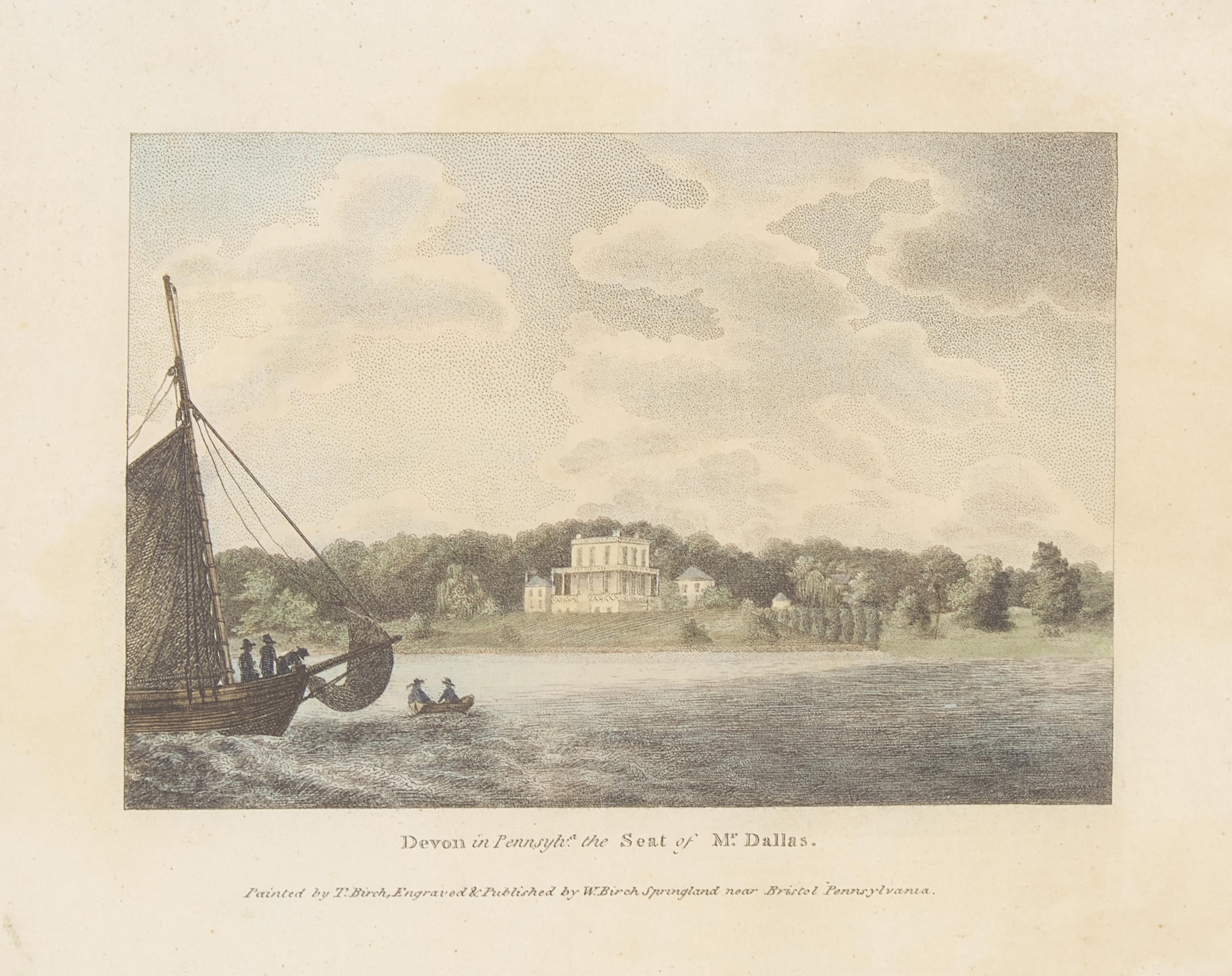 [Philadelphia] Group of 8 engraved decorative views of Philadelphia