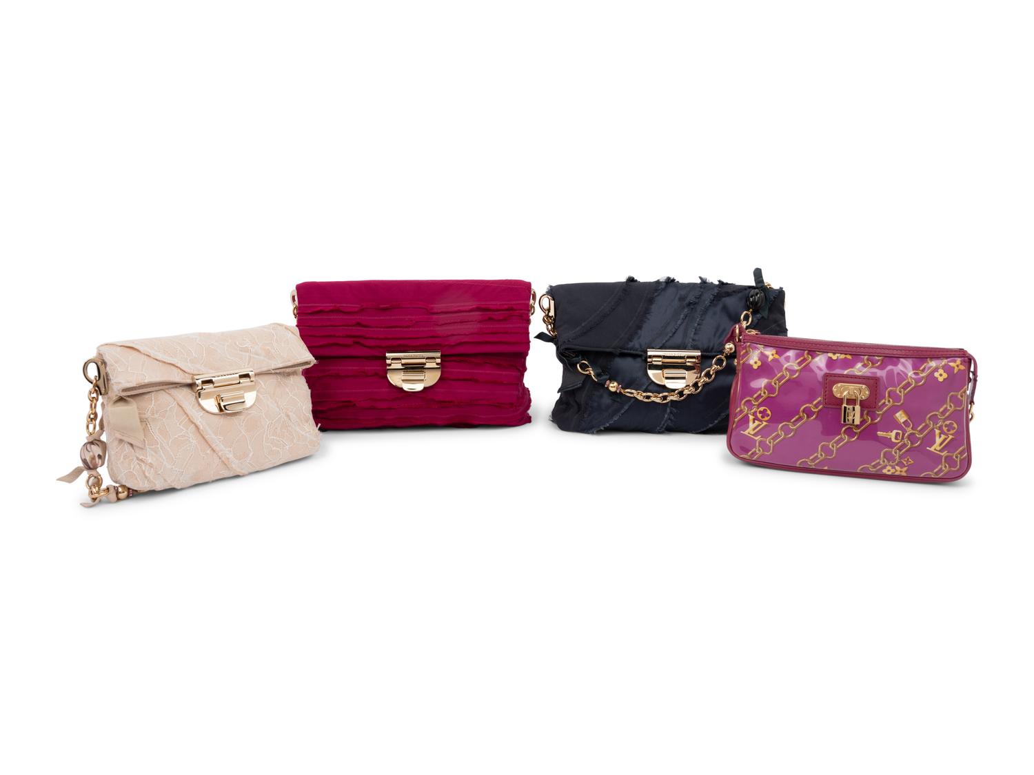 Four Designer Handbags: Three Nina Ricci and One Louis Vuitton c.2006