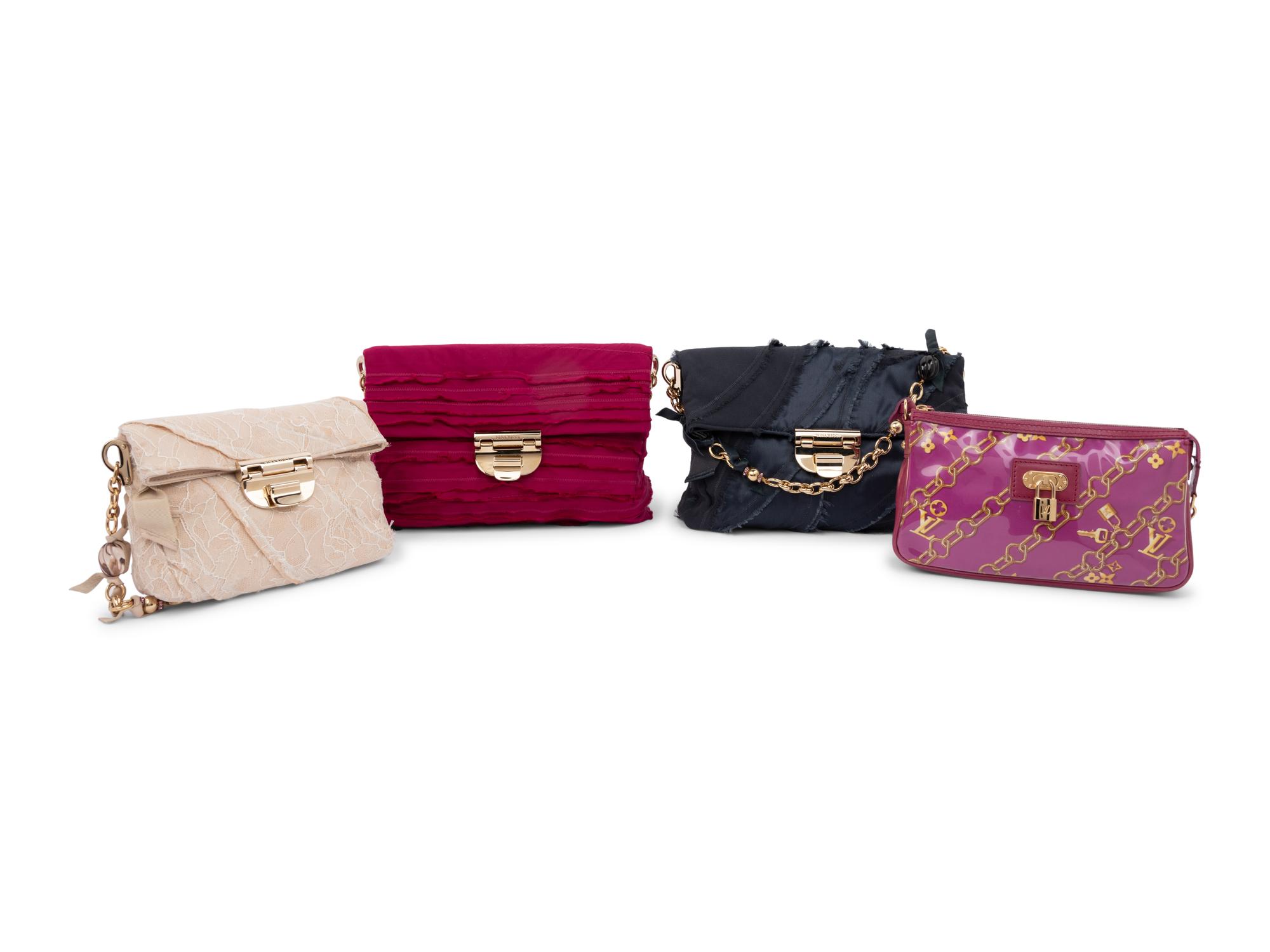 Four Designer Handbags: Three Nina Ricci and One Louis Vuitton c.2006