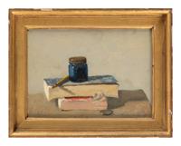 Still Life after John F. Peto: Books and Ink Bottle , 1980