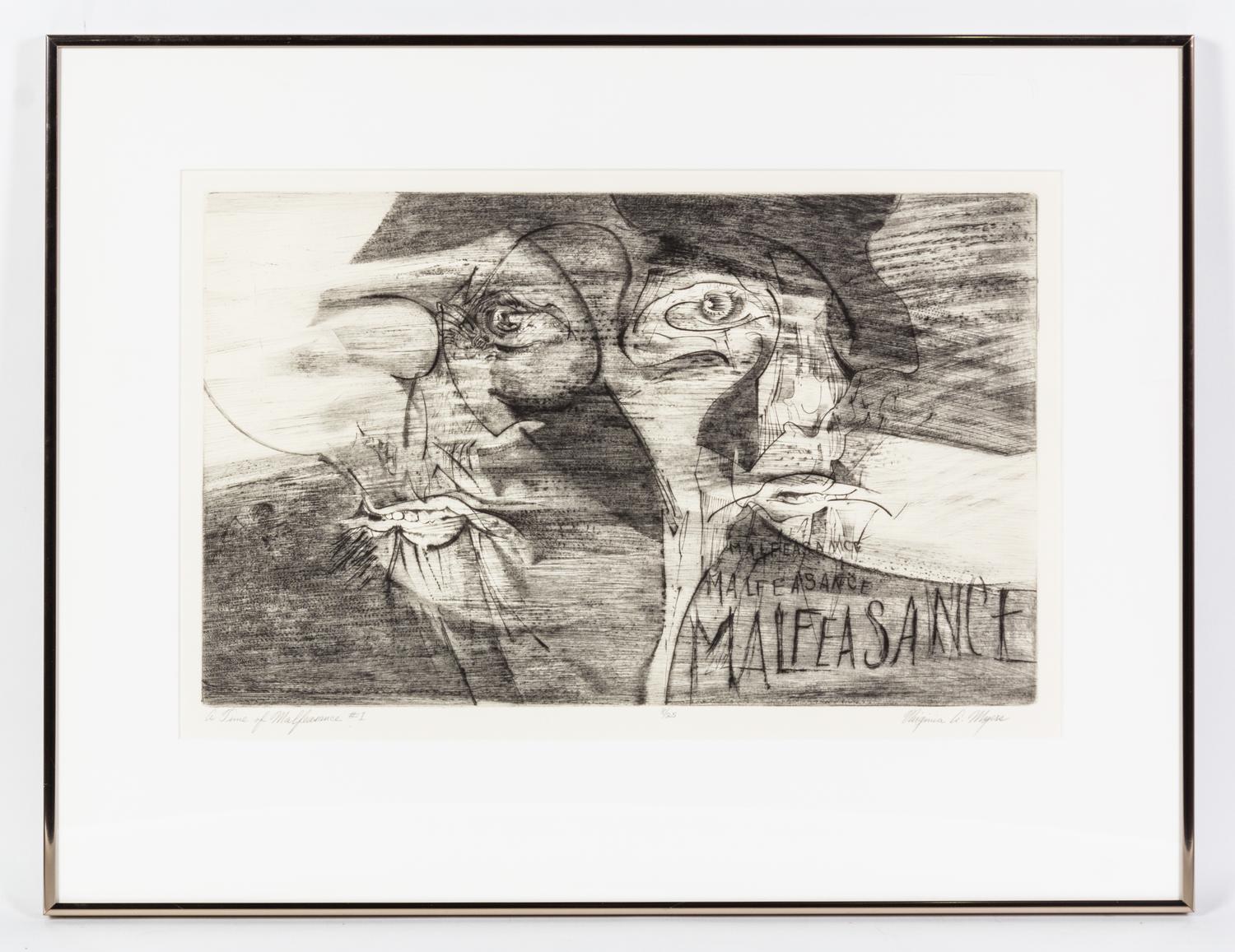 Virginia A. Meyers, (American, b. 1927), Time of Malfeasance, c. 1970 (portfolio of 21)