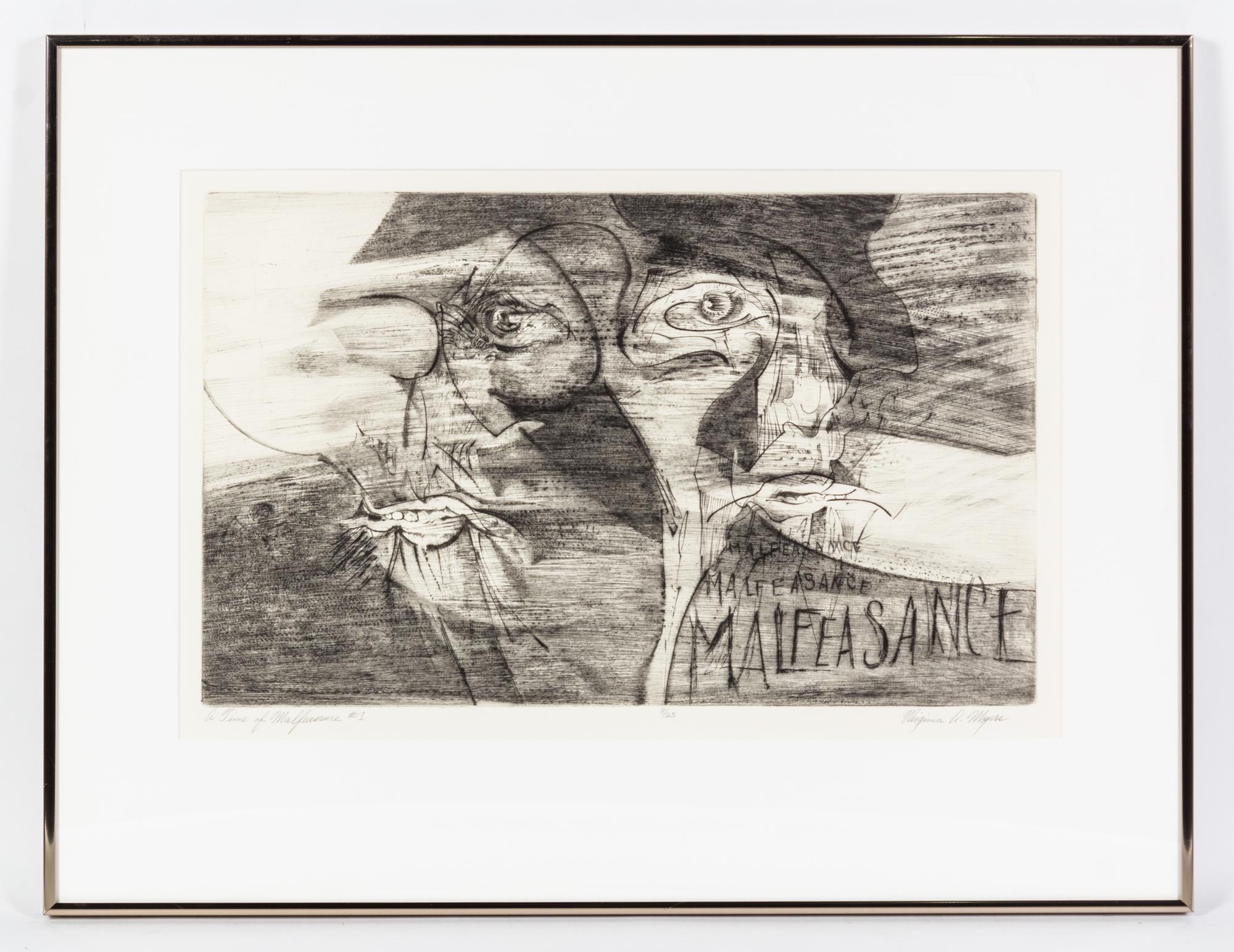 Virginia A. Meyers, (American, b. 1927), Time of Malfeasance, c. 1970 (portfolio of 21)