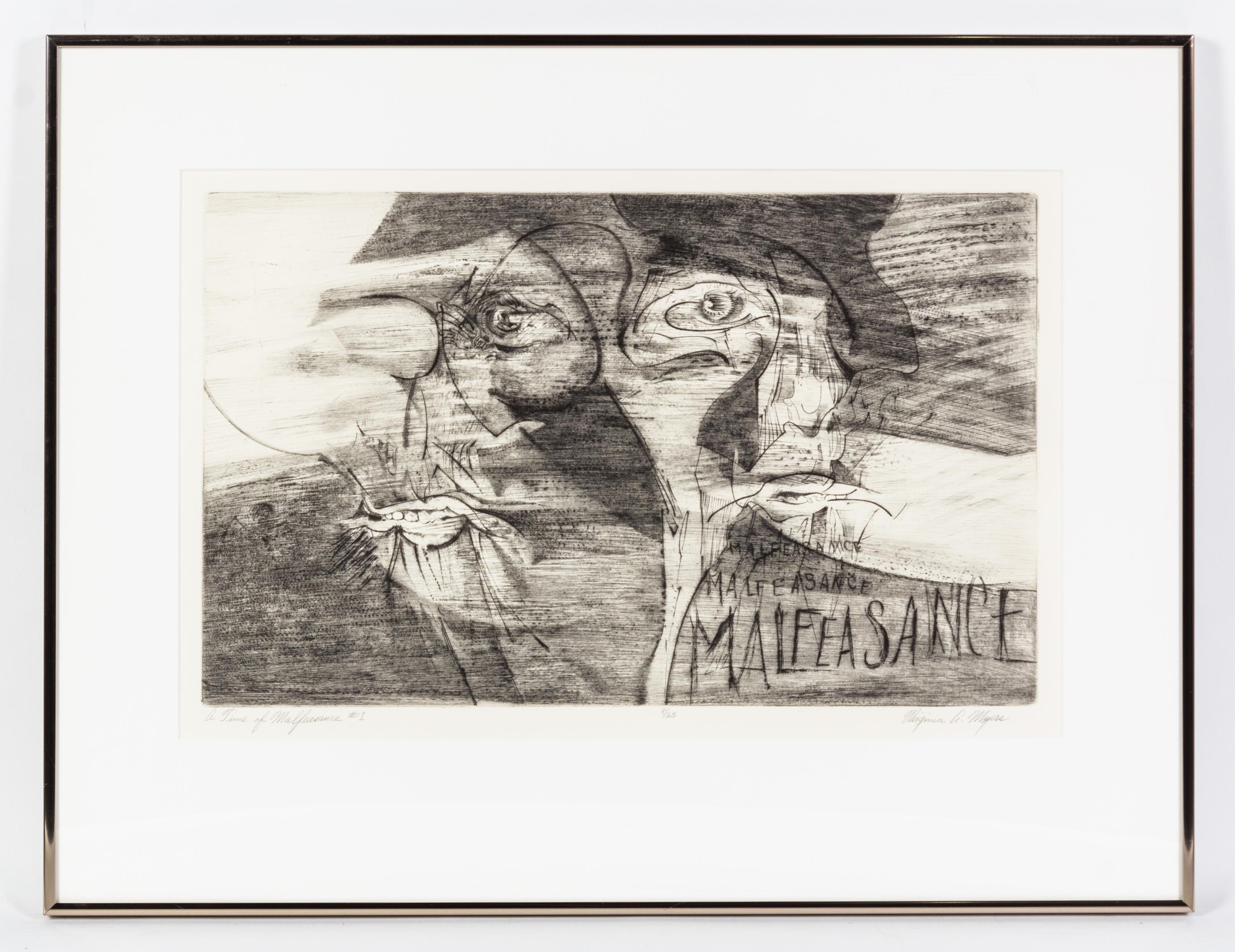 Virginia A. Meyers, (American, b. 1927), Time of Malfeasance, c. 1970 (portfolio of 21)
