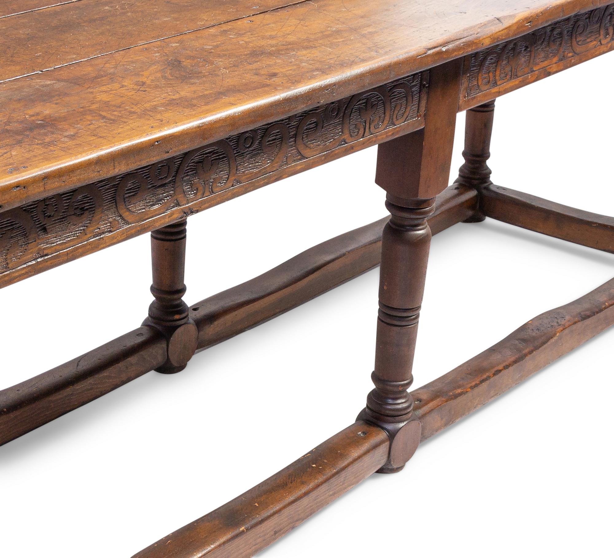 A Continental Walnut Refectory Table
