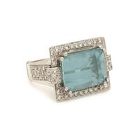 Aquamarine and Diamond Ring