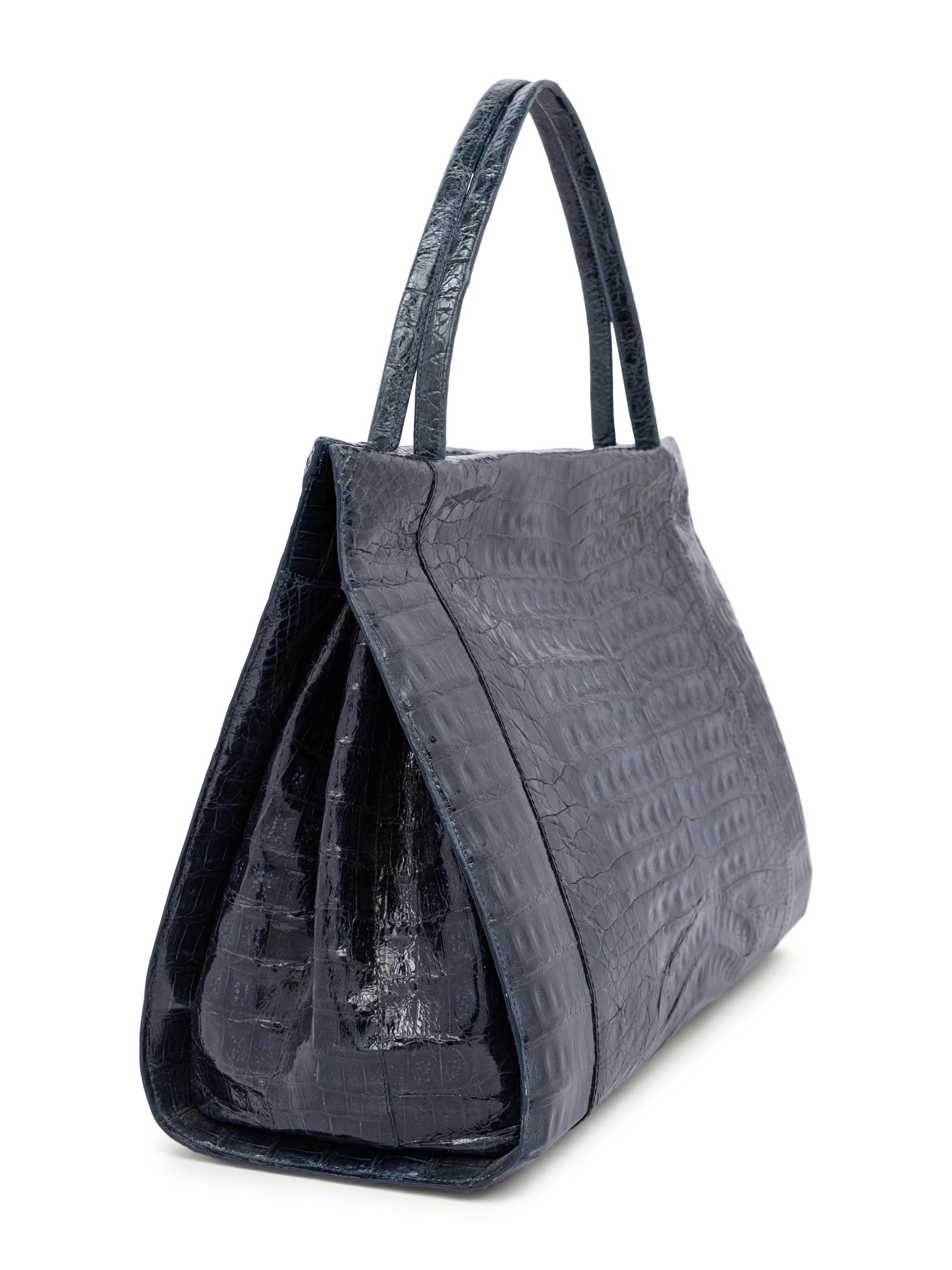 Nancy Gonzalez Navy Crocodile Bag, 2000s