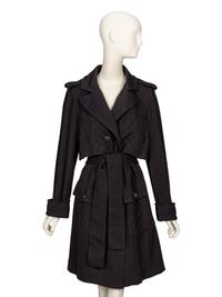 Chanel, Black Wool Jersey Trench Coat
