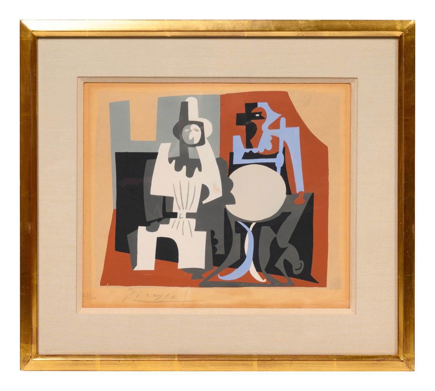 Pierrot et Arlequin à la Terrasse de Café (from Dix Pochoirs ), ca. 1920